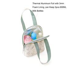1pc Pink Ruoyi Print Insulated Lunch Bag, Baby Bottle Insulated Bag - Multicolor - View 3