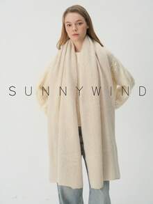 1pc Women's Solid Color Polyester Soft Skin-Friendly Warm Scarf For Daily Use - Beige - View 2