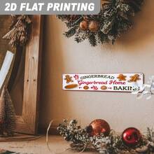 2D Flat, 1pc Vintage Gingerbread House Wall Decor, Rustic Christmas Kitchen Sign With Gingerbread Man, Candy Cane And Cookies, Suitable For Home, Entrance, Bakery, Holiday Design, Handmade, Home Decoration (Random Style) - A - View 3