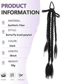 18 Inch Braided Bow And Ponytail, Suitable For Women And Girls To Wear In Daily Life And Gatherings - Multicolor - View 3