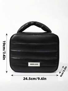1pc Minimalist Shiny Y2K Style Foam Makeup Bag, Large Capacity Detachable With Handle, Multi-Functional Exquisite Shock-Proof Toiletry Bag And Travel Storage Bag, Girly Waterproof Storage Bag, Multi-Compartment Design, Can Store Data Cables, Perfume, Digital Accessories (Such As Data Cables, Mouse, Earphones, Etc.), Unisex - Multicolor - View 5
