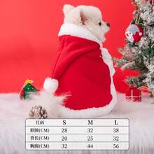 Pet Dog Winter Warm Clothes, Red Riding Hood Cape, Christmas Pet Cat Hooded Cloak Apparel Halloween Halloween Costumes - Red - View 3