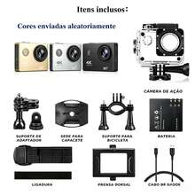 Câmera esportiva 4K Ultra HD com gravação em 30fps e conexão Wi-Fi, câmera digital à prova d'água até 30 metros com tela LCD, ideal para mergulho, viagens e esportes radicais ao ar livre - Preto e Branco - Visão 12