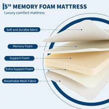 Folding Bed with 5 Inch Memory Foam Mattress, Rollaway Guest Bed, Portable Foldable Beds with Lockable Wheels & Metal Frame, Portable Folding Bed for Home Guest Room - 75*31 Zoll 12 cm Matratze - Übersicht 7