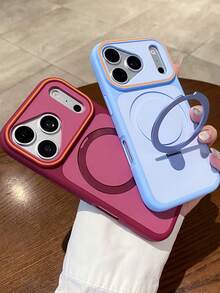 奢華雙色霧面磁吸手機殼，適用於 iPhone 18 Pro Max、17 Pro Max、17 Pro、17、16 Pro Max、16 Pro、16、15 Pro Max、15 Pro、15、14 Pro Max、14 Pro、14、13 Pro Max、13 Pro、13，支援無線充電，防震後蓋 - 櫻桃紅色 - 查看 3