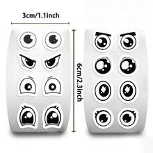 500pcs Roll Adhesive Tape Small Eye Stickers, Decorative Envelope Seal, Great Design, Perfect Gift, Office Supplies, All-Purpose Labels, For Business And Daily Life - Black and White - View 7