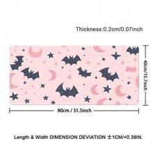 Pastel Pink Bat Moon Star PU Leather Large Mouse Pad, Waterproof Extended Desk Mat, Kawaii Aesthetic Table Protector, Halloween Desktop Decor Gift For Girls - View 16