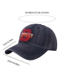 2026 Autumn/Winter New Vintage Washed Distressed Baseball Cap, Brooklyn New York Letter Patch Dad Hat, Unisex Adjustable Streetwear Cap - BROO Baseball Cap - View 2