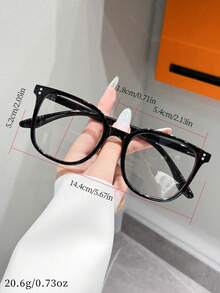 1/3pcs Women's Square Bohemian Style TR Material Large Frame Transparent Glasses, Suitable For All Seasons - Multicolor - View 5