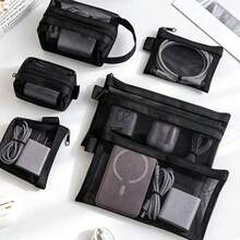 6pcs Mesh Zipper Storage Bags, Portable Travel Coin Pouches, Suitable For Data Cables, Earphones, Phone Accessories, Digital Storage, Makeup Bags, Transparent Mesh Coin & Miscellaneous Storage Bags, Back To School Supplies,Back To School - Multicolor - View 18
