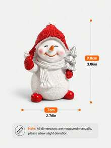 1pc Christmas Snowman Figurine, Smiling Winter Character With Knit Hat And Scarf, Mini Tabletop Decoration For Living Room Fireplace Mantel, Shelf, Office Desk And Cozy Holiday Home Decor - 1PC - View 12