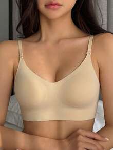 DAZY 女款無縫露背性感內衣 新娘內衣 3條可調節肩帶 低背婚禮內衣 透氣舒適 正式場合背心 - 卡其色 - 查看 6
