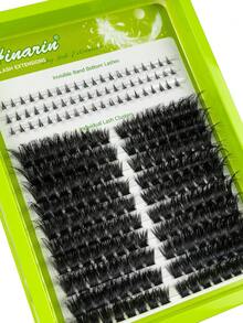 Hinarin 220Pcs False Eyelashes Lash Clusters Cat Eye Lashes Bottom Lashes D Curl Type DIY 100D 3D Thick Fluffy False Eyelashes Faux Mink Makeup Tool Reusable Beauty Product Lash Tech Supplies - D - View 5