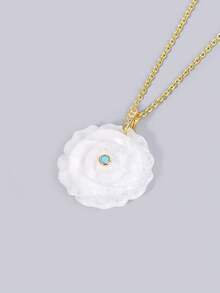 1pc Crystal Carved Rose Flower Necklace Pendant Natural Stone Amethyst Quartz Agate Handmade Jewelry Charm For Women H960 - Necklace - View 10