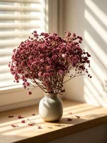 50 Pcs Mini Gypsophila And Other Artificial Flowers - Vividly Dyed Artificial Flowers For Wedding Decor, Invitation Envelope Decor, DIY Crafts, Boutonnieres, Home Decor, Table Decor, Office Decor, Bedroom Decor, Father's Day Gift - Burgundy - View 3