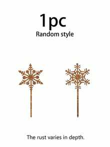 1 Set Christmas Garden Decor Stakes, Alternating Hollow Snowflake Design, Suitable For Christmas And Winter Themed Yard And Garden Decoration, Applicable To Patio, Guest Room And Outdoor Party - A - View 9