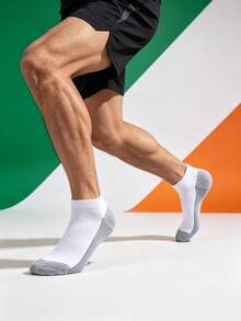 1/5/10 Pairs Men's Colorblock Short Socks, Casual Everyday Home Socks, Simple & Comfortable - Multicolor - View 3