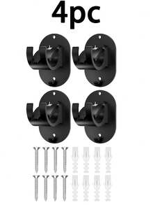 2pcs/4pcs/6pcs No-Drill Adhesive Curtain Rod Brackets, Screw-Fixed / Adhesive Dual-Use Curtain Rod Holders, Adjustable Self-Adhesive Curtain Hooks Wall Mounts, Includes Screws + Expansion Tubes, Suitable For Home, Kitchen - Curtain Rod Hooks - View 14
