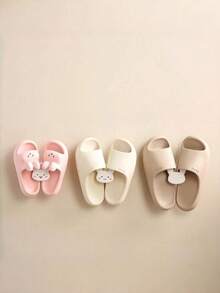 1pc Plastic Cartoon Rabbit Shape No-Drill Wall-Mounted Strong Adhesive Waterproof Rust-Proof Heavy Duty Space-Saving Multi-Function Slippers Rack, With Drainage Holes, Suitable For Bathroom, Toilet Side, Entryway, Home Decor, Easy Installation - Multicolor - View 4