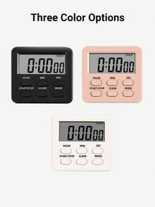 Teckwe 1pc Kitchen Timer Large LCD Display, Hours Count Down/Increment Function, Hour/Minute/Second Adjustment, One-Button Start/Stop, Clear Reset Button, Mode Switch Button, Back-To-School Essential - Multicolor - View 9