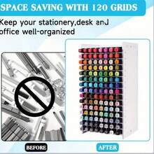 New Children's Colorful Pen Storage Box Desktop Pen Holder Storage Rack Slanted Multi-Function Marker Holder - A - View 3