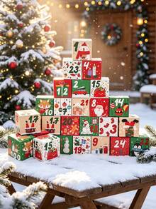 24/12/1pc Christmas Gift Box DIY Advent Calendar Box 2027 Edition, 24-Day Countdown Calendar Gift, Adult Christmas Cardboard Numbered Box, Customizable Fillable Advent Calendar Box, Christmas Gift Decoration, Christmas Stocking Filler Gift - Multiple Styles - View 6