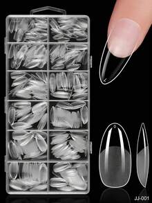 120/600pcs Medium Square Soft Gel Transparent Nail Tips, Semi-Matte Full Coverage Acrylic Pre-Pressed False Nails, Suitable For Home DIY Manicure - Clear - View 14