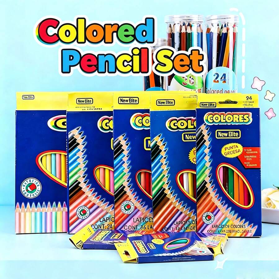 12/18/24/36/48pcs Colored Pencil Set, HB Student Drawing Sketching Art ...