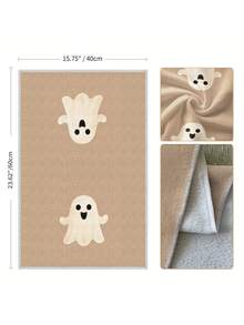 2pcs Halloween Pumpkin & Ghost Pattern Kitchen Towels, Halloween Home Decor Towels, Halloween Kitchen Decor Towels, Cute Style, Microfiber Material, Rectangular, 40*60 CM, Suitable For Home Autumn Kitchen Decor, Outdoor Party Activities, Halloween & Thanksgiving Holiday Gifts - Multicolor - View 3