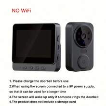 Video Doorbell With 10.92cm Screen, Wireless Smart Video Doorbell, Supports Two-Way Audio, Night Vision, Wide Angle, Video Recording, Local Storage, No Network And App Required - View 8