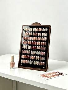 1pc Nail Art Display Board, Vertical Nail Color Display Stand, Black Mirror Finish Fake Nail Tip Display Rack, Nail Salon Photography Prop, Nail Artist Supplies - Multicolor - View 1