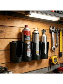 4-Hole Wall-Mounted Gas Canister Storage Rack, Spray Bottle Organizer, RV Door Spray Can Organizer, Caulk Tube Storage Box, Suitable For Garage, Workshop, Store And Home Wall-Mounted Gas Canister Rack - Multicolor - View 3