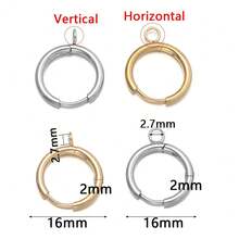 5pcs/Pack Stainless Steel Earring Jump Rings DIY Small Pendant Jewelry Accessories Earring Components Neutral Fresh Pendant Charms Jewelry Making - Ear Clip - View 5