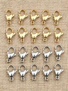 30pcs/Pack Stainless Steel Lobster Claw Clasp, Suitable For Necklace, Bracelet And Other DIY Jewelry Making Accessories - Gold - View 1