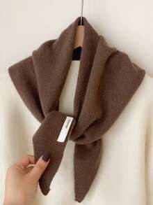 Women's Winter Scarf, 100% Wool Winter Warm Scarf, Thick Shawl Soft Triangle Shawl - Multicolor - View 2