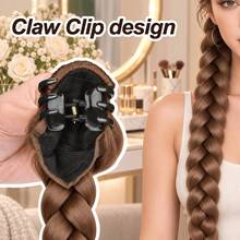 Pre-Braided Ponytail Braids, Thick Braided Hair Extensions, Suitable For Weddings, Concerts, Halloween, Cosplay, Vacations, K-Pop, Y2K And Photo Shoots - Light Brown - View 1