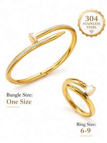 2pcs Fade-Resistant Mud Drill Bracelet + Ring Set, Suitable For Daily Wear, Can Be Given As A Gift, Bracelet And Ring Size 6-9 Universal - 2PCS Mud Diamond Bracelet + Ring - View 16