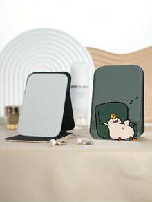 1 chiếc gương trang điểm gấp gọn cầm tay series minh họa INS, siêu mỏng nhẹ, tiện lợi bền bỉ, da PU, phù hợp cho nhiều dịp du lịch, tiệc tùng, đi làm, đi học, dành cho mọi lứa tuổi - Nhiều màu - Xem 6