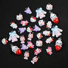 SANRIO 10 قطع مجموعة ديكور ثلاثي الأبعاد من سانريو، تتميز بتصاميم لطيفة لهيلو كيتي وميلودي وكورومي وبوتشاكو، مثالية لإكسسوارات الشعر وأغطية الهواتف، بدون رائحة - متعدد الألوان - مشاهدة 3
