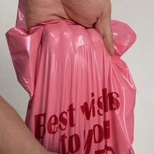 50pcs Double-Sided Printed Pink Mailing Bags, Courier Bags, Super Durable, Self-Sealing, Reinforced Edges, Extra Large, Suitable For Shipping Large Items, Clothing Packaging, Commercial Express Delivery And Transportation - Pink - View 9