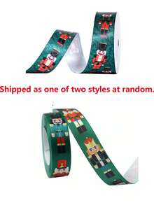 1 Roll (5 Yards) Christmas Ribbon, Printed With Nutcracker, Reindeer, Christmas Tree And Other Patterns, Suitable For Christmas Wreaths, DIY Gift Wrapping, Floral Arrangements And Holiday Decorations - Multi-color - View 12