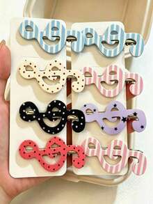 6pcs/3pcs Multicolor Polka Dot Hair Clips, Bangs Clip, Side Alligator Hair Clip, Forehead Hair Clip, Suitable For Hairstyle Styling Accessories, Versatile For Daily Wear - Multicolor - View 1