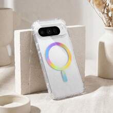 適用於 11 Pro XL 10 Pro XL 9 Pro XL、Pixel 10a/9a 11/11 Pro 10/10 Pro 9/9 Pro 手機殼，亮片透明彩色環設計，支援無線充電，PC+TPU 材質 - 炫彩磁吸 - 查看 17