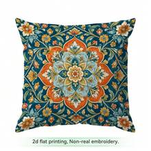 4pcs/1pc Vintage European Floral Mandala Pattern Pillow Covers, Single-Sided Printed Pillow Covers, Suitable For Living Room Bedroom Home Decor, All Season Pillow Covers - Multicolor - View 11