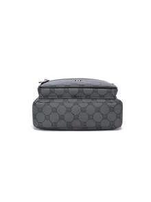 New Men's Retro Vintage Floral Vertical Crossbody Bag With Multiple Compartments And Zipper For Casual Commuting And Business Single Shoulder Bag - Black - View 3