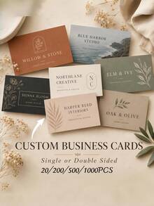 20/200/500/1000pcs Customized Double-Sided Business Cards, Personalized Business Card Printing, Customizable Your Design, Professional Printed Business Cards, Unique Brand Logo Cards, Company Brand Promotion, Corporate Events And Daily Business Use, Christmas, Special Occasions - Multicolor - View 13