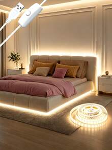 USB 5V Low Voltage 2835 LED Warm White Light Strip, 5m/10m, Living Room Bedroom TV Background Cabinet Party Atmosphere Lighting - Yellow - View 2