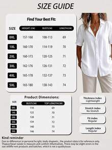 Plus Size White Short Sleeve Shirt With Tie Collar Vacation Summer - White - View 5