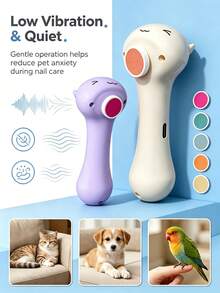 Rechargeable Electric Pet Nail Grinder For Cats And Dogs, Low Vibration Quiet Dog Nail File With 6 Grinding Heads, 360° Polishing, Rechargeable Dog Nail Clipper For Cats, Dogs And Birds - View 3