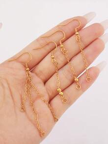 2pcs Stainless Steel Earring Hooks Wires Extension Chain Connector For DIY Dangle Ear Earrings Jewelry Hypoallergenic Findings Accessories - DIY Earrings - View 3